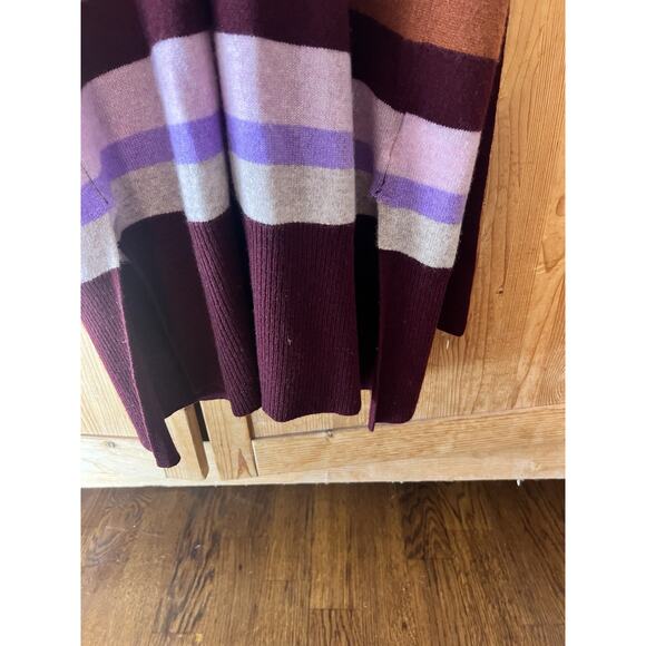 Charter Club 100% Cashmere Sweater Dress M Striped V-Neck Long Sleeve Belt - Picture 3 of 7